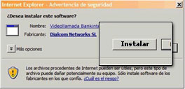 Imagen que muestra la Advertencia de seguridad para la instalación del software de Videollamada