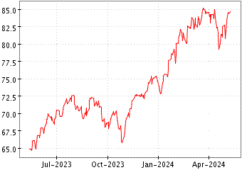 Grœfico de S&P 500 GROWTH en el periodo de 1 ao: muestra los ltimos 365 das